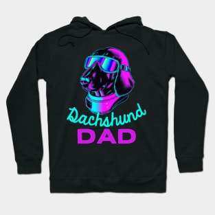 Dachshund Dad Synthwave Dog Owner Wiener Dog Dog Father Hoodie